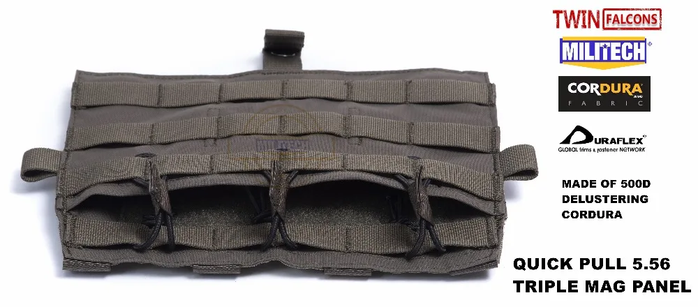 MILITECH TWINFALCONS TW Delustered Crye CP Съемная Лоскутная Тройная M4 5,56 Mag плоская панель для AVS CPC JPC 2,0 FCSK 2,0