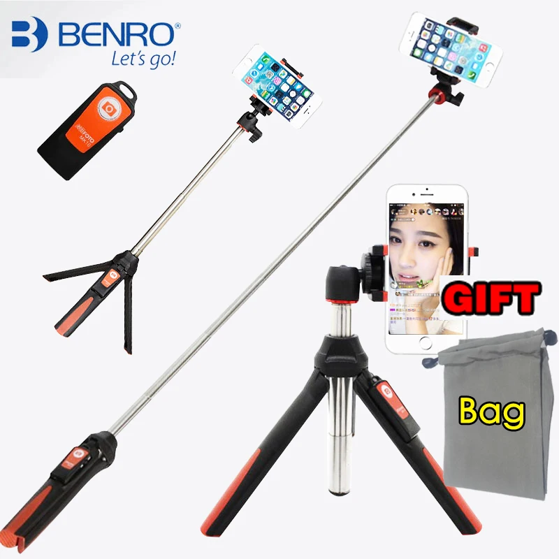 BENRO ручной мини штатив для телефона 3 в 1 Автопортрет монопод селфи Палка с Bluetooth