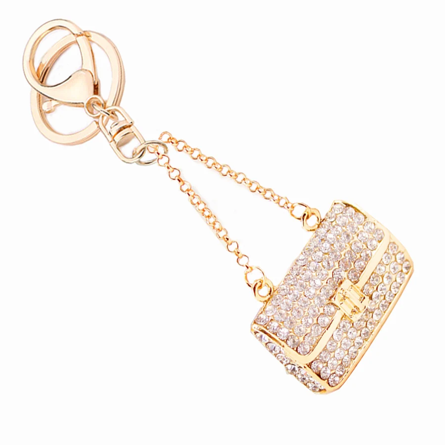 

llaveros!Creative Rhinestone Handbag Key Chains Ring Holder Fashion Metal Car Keychain Charm Bag Keyring Women Jewelry Gift R134