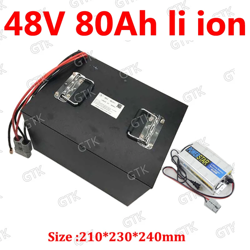 GTK 48V 80AH литий ионная батарея no 100AHbattery BMS для 5000w RV EV скутера трицикла рыбацкая