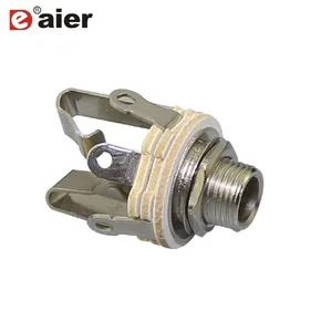 5 шт. моностерео два типа гнездовой разъем 14 дюйма, с гайкой и шайбой, никелевое покрытие, гнездо 6,35 мм, скелет