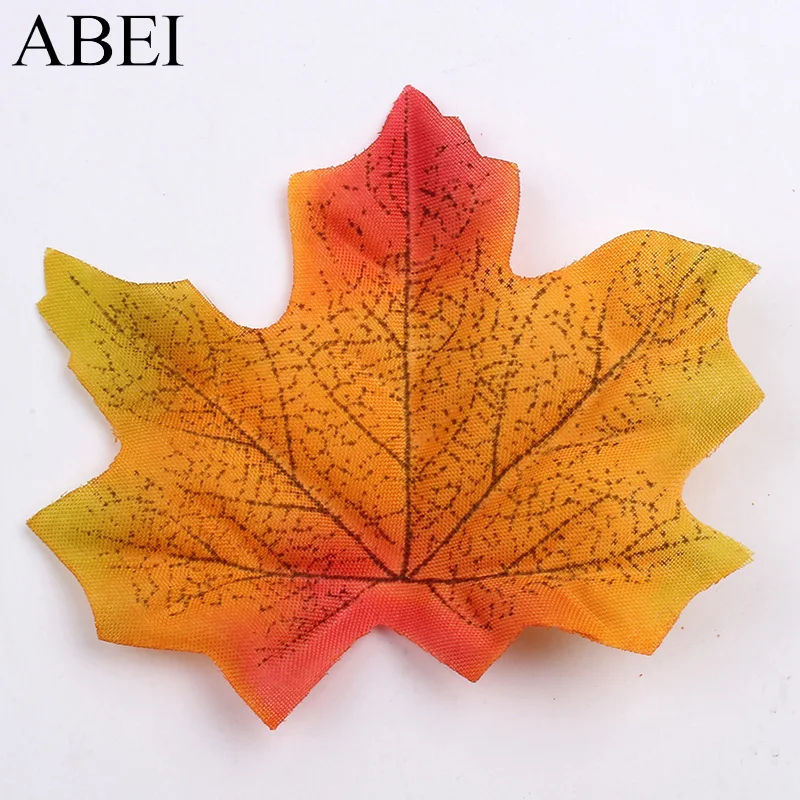 100 шт./лот кленовый лист искусственные шелковые цветочные листья на Рождество