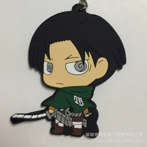 15 Attack on Titan Wings of Liberty Аниме ПВХ брелок Rivaille Levi Eren Jager Armin Arlert смешной кулон ювелирные изделия Llaveros подарки - Цвет: 15