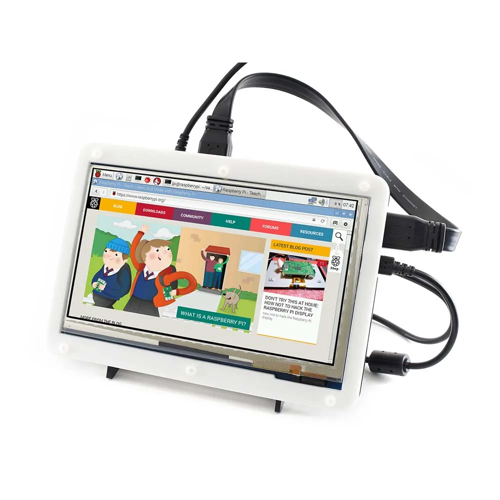 ЖК экран Waveshare 7 дюймов HDMI (C) Двухцветный чехол емкостный сенсорный 1024*600 для Raspberry