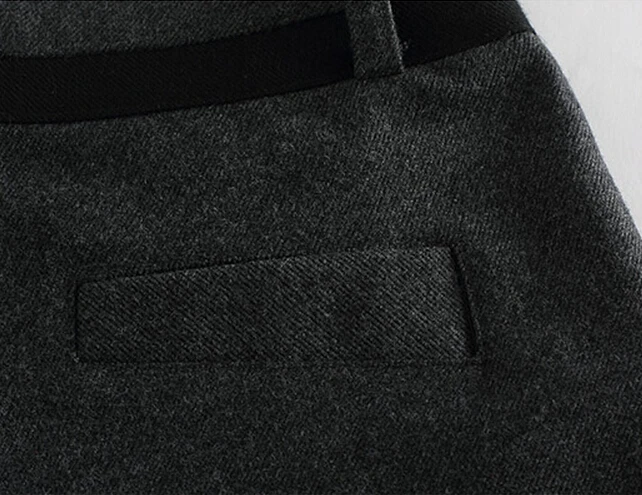 

2021 autumn winter pants women fashion formal plus size woolen pants casual wide leg pants female black