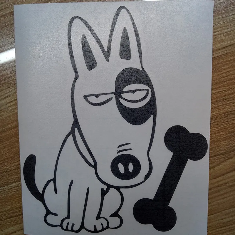 Funny Bull Terrier Dog &amp Bone Fuel Tank Car Sticker | Cool Puppy Pet Decal Автомобили и мотоциклы