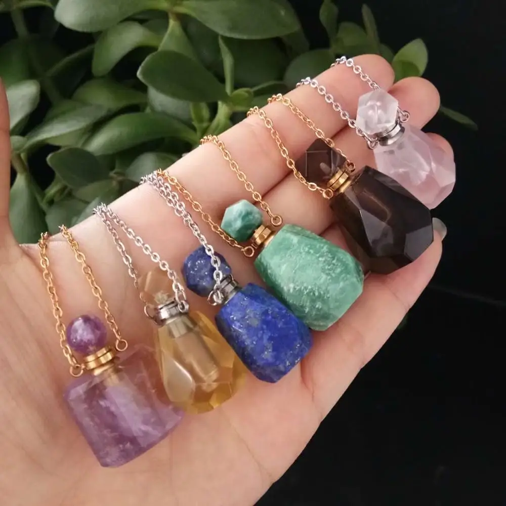 Натуральный флакон духов драгоценные камни граненый камень соединители кварц