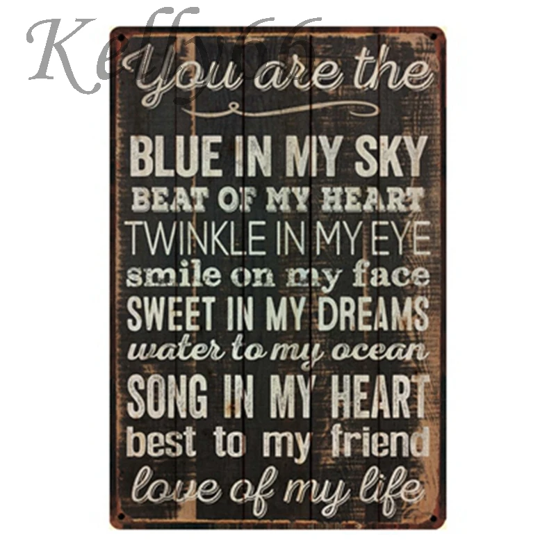 

[ Kelly66 ] You are the bule in my style iron painting decor for room house school 20*30 CM Size y-1126