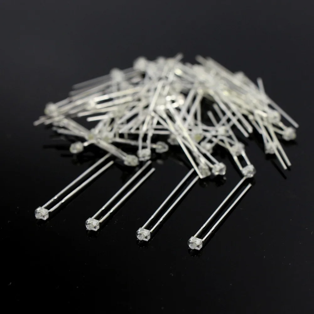 

50PCS 1.8mm Bright White LEDs 15000mcd & Free Resistors LED1.8W model train ho scale railway modeling