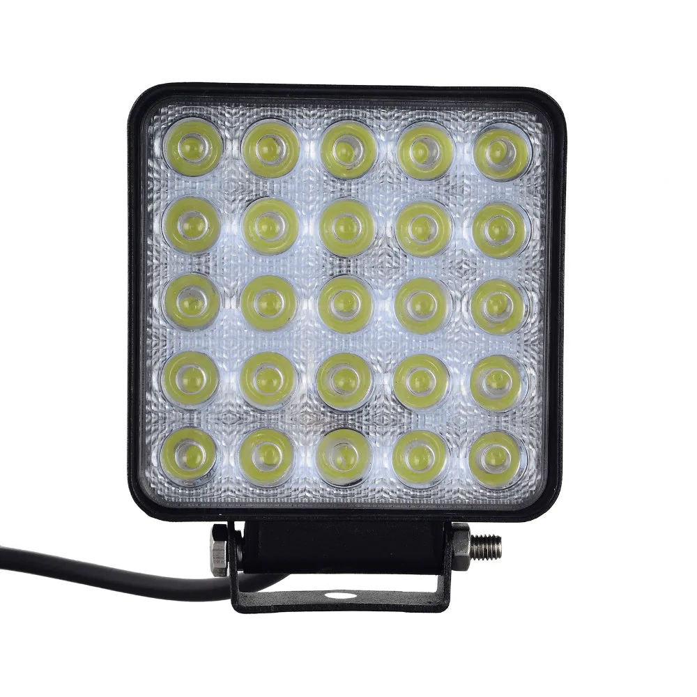 1Pcs Square Shape LED 75W LED Work Lights Cold White Car Lights 12-24V Waterproof 25 LED Offboard Boat SUV 4WD ATV Car Lights