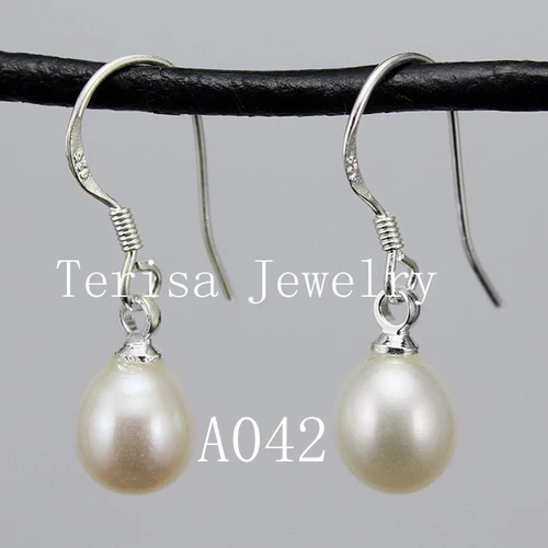 Белый розовый фиолетовый пресноводный жемчуг серьги натуральный шарик ручной