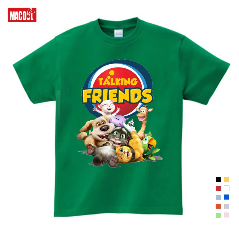 T-shirt children t shirts girls 9 years boys games can Talking Tom Cat t shirt Summer Child Cat Tom and his friends funny cool tops - Цвет: T-shirt