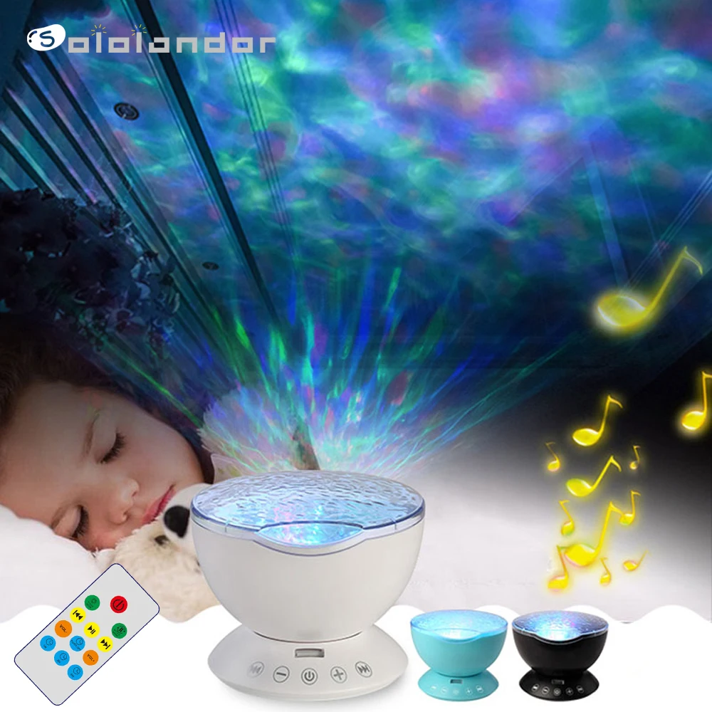 

New Ocean Wave Starry Sky Aurora LED Night Light Projector Luminaria Novelty Lamp USB Lamp Nightlight Illusion For Baby Children