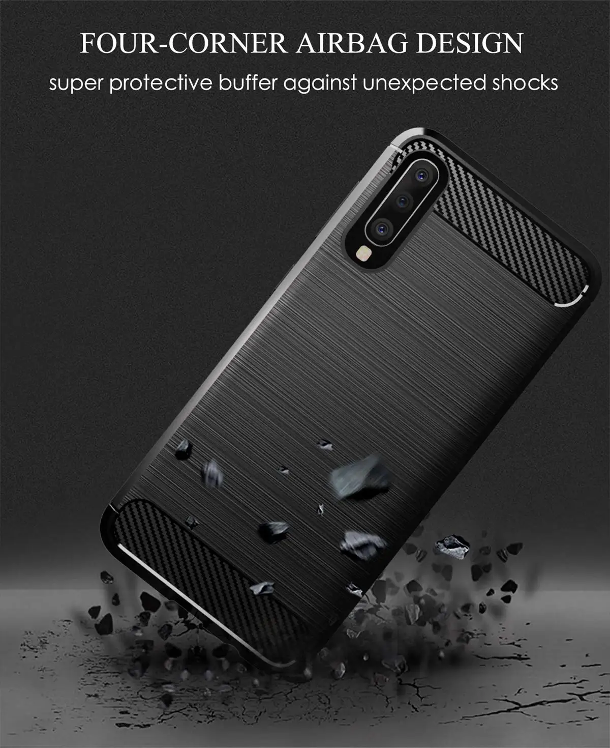 Silicone Case Cover Soft Carbon Fiber for Samsung Galaxy A10 A20 A30 A40 A50 A70 Phone M10 M20 M30 | Мобильные телефоны и
