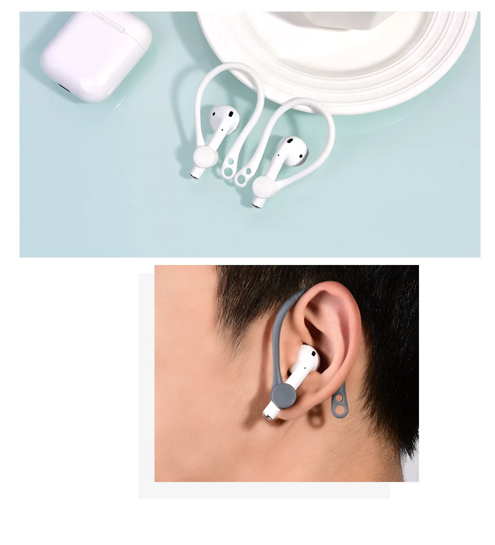 Силиконовый чехол для AirPods, беспроводные наушники для AirPods, защитные аксессуары, спортивные, анти-потеря, защитный колпачок на крючке, наушники