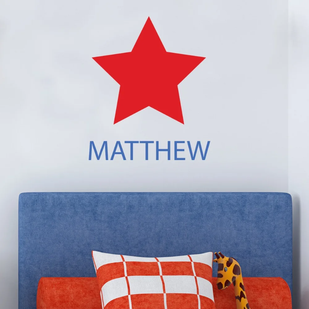 Персонализированная Настенная Наклейка с именем съемная звезда тату виниловые