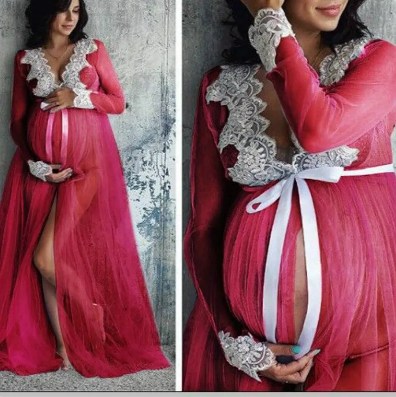 Pregnant Women Lace Dresses Maternity Photography Fancy Props Summer Photo Shooting Crochet | Мать и ребенок