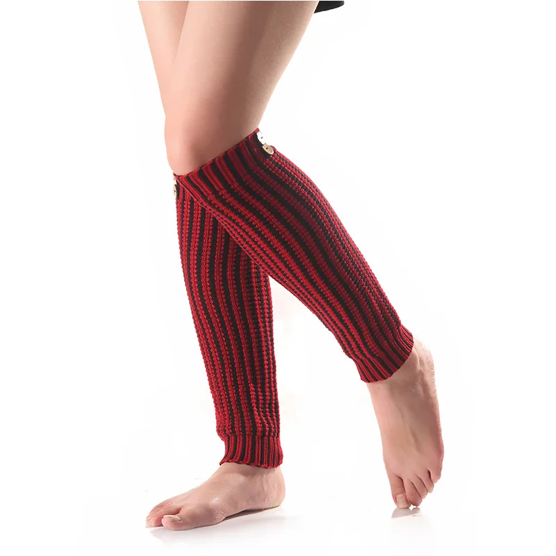 Теплые полосатые зимние носки под сапожки длинные женские гетры Модные осенние