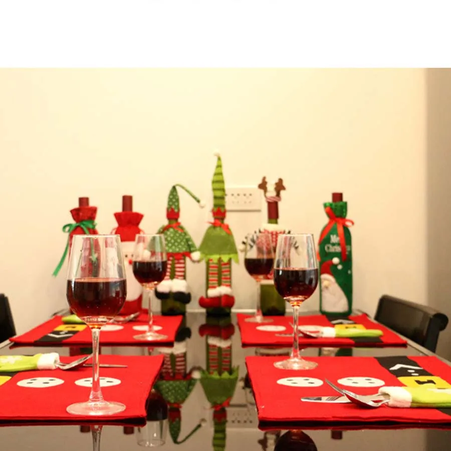 2 шт./лот рождественские чулки салфетки нож и вилка коврик украшения для дома Feliz