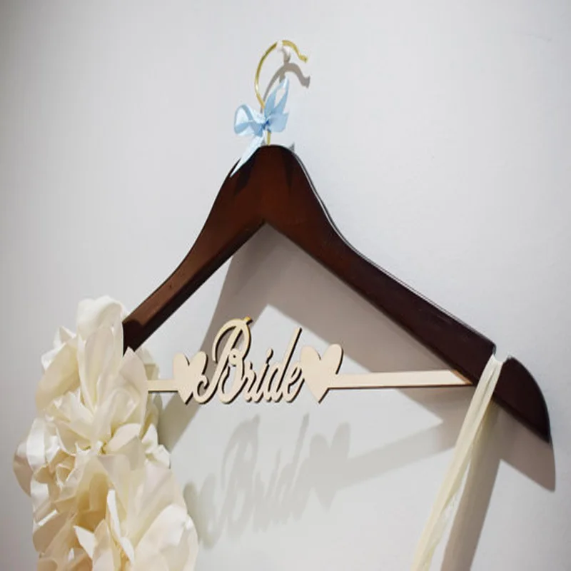 Заказная лазерная резка Имя вешалка Свадебная Вешалка для невесты свадебное