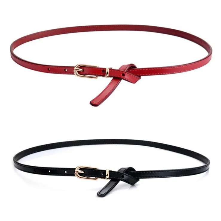 Women's Belts Genuine Leather Straps Female Waistband Simple thin strap belt jeans student cowhide belts gold pin buckle design