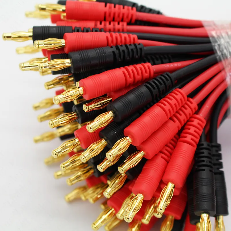 

10sets Lipo Battery Connect Cable for RC Power Supply XT90 to 4.0mm banana connector with 14 AWG Silicone cable charger cable