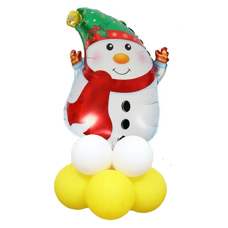

13pcs/set Cartoon Santa Claus inflatable Classic Toy Christmas Tree Foil Balloon Merry Christmas Decoration Pillar Balloon Stand