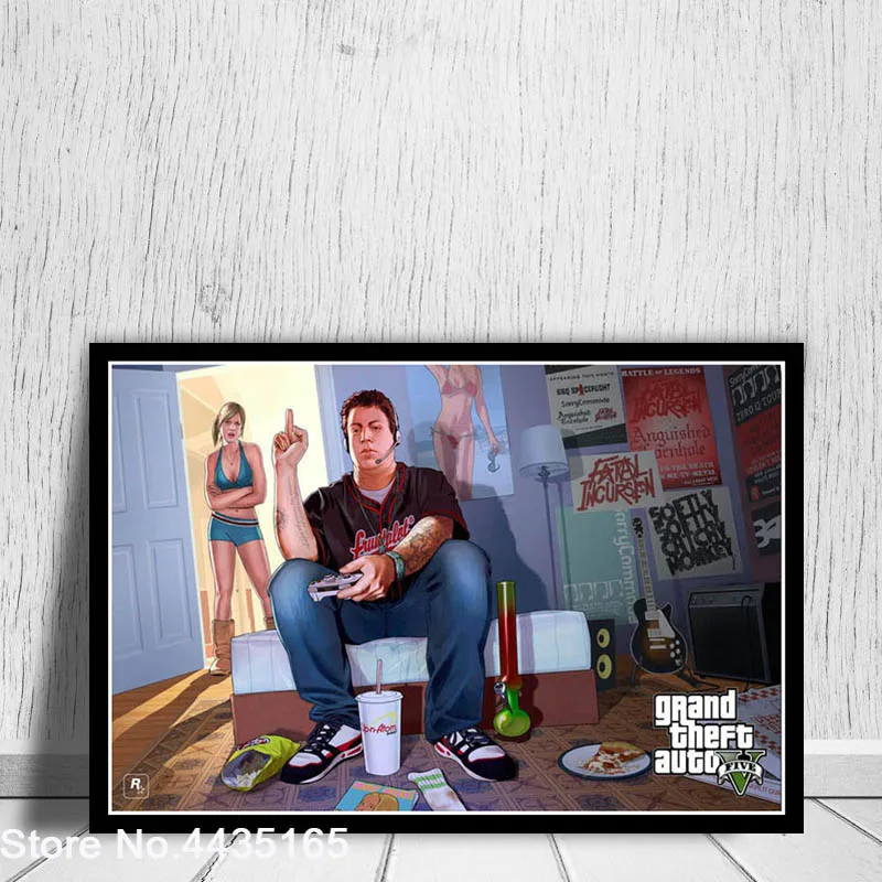 Grand Theft Auto V плакат видео игры GTA 5 сексуальные плакаты пляж и принты Холст Живопись стены Искусство украшение комнаты домашний декор