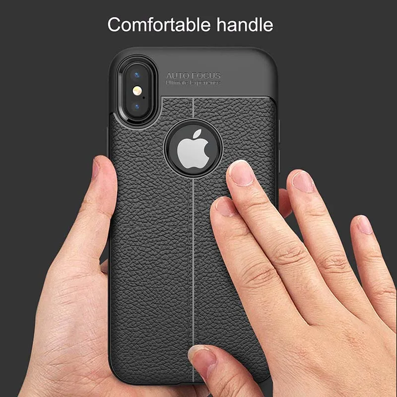 Leather TPU Auto Focus case For iPhone 7 soft silicone Case XS Xs Max 5 5s SE 6 6s 8 Plus Luxury Back Cover | Мобильные телефоны и