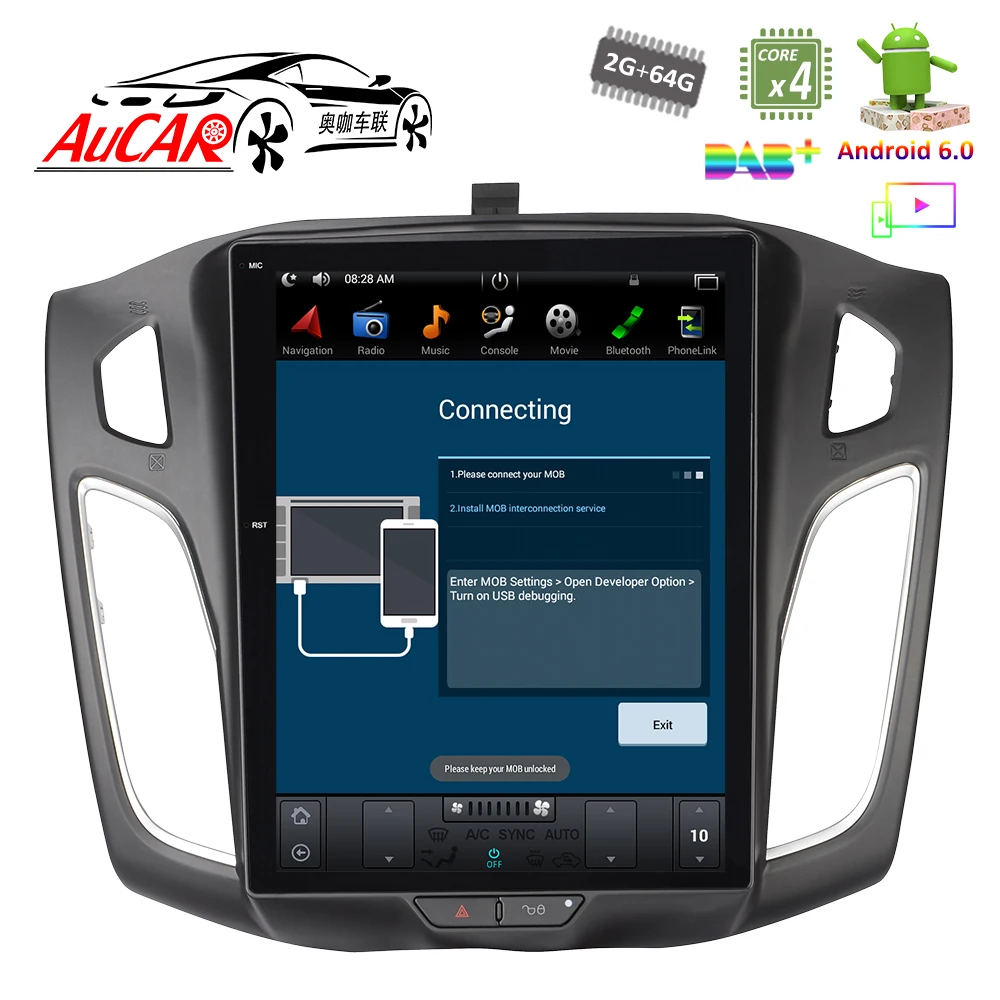 Автомагнитола Tesla Style 10 4 дюйма с GPS навигацией мультимедийной системой Bluetooth Wi Fi 4G
