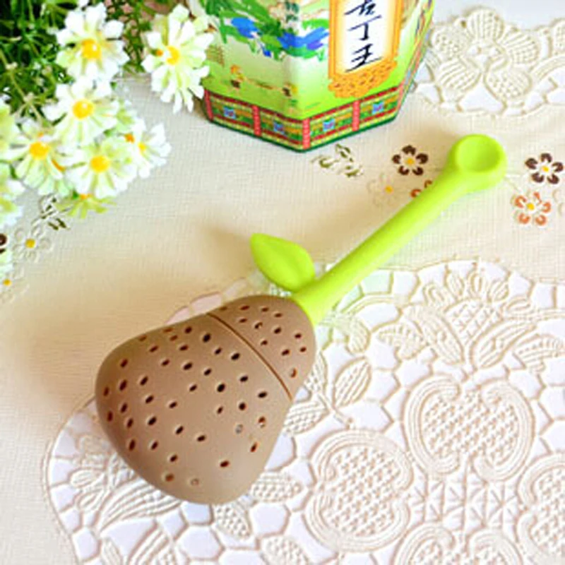 1 шт. милый силиконовая груша Дизайн Чай листьев Фильтр Травяные специи для
