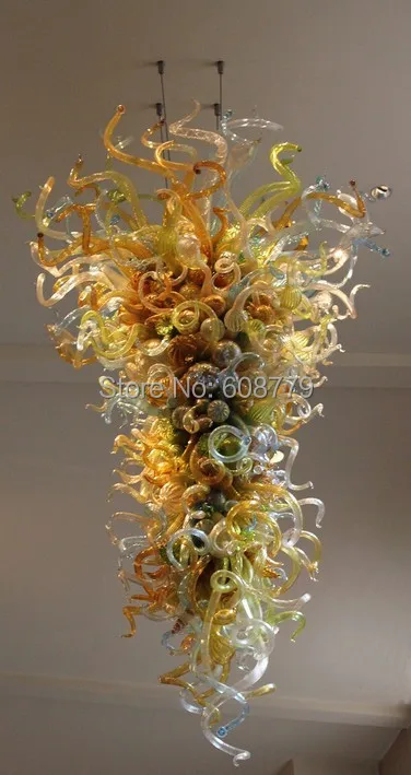 Free Shipping Large Hotel Hand Blown Art Deco Chandelier