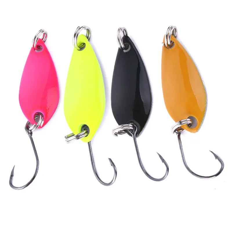 Super 5pcs a lot 2.6g 30mm Trout Spoon Lure Metal Bait Fishing Lure Copper Material Freshwater Fishing Tackle Isca Artificial
