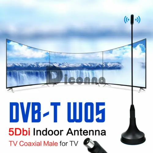 Магнитная антенна DVB T TV 5dBi 30 дБ комнатный цифровой усилитель T/FM Бесплатная для ТВ