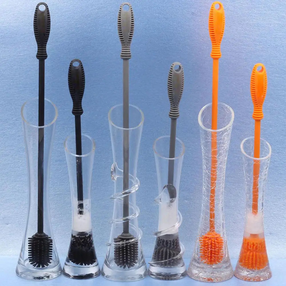 

Hot Multifunctional Silicone Long Handle Baby Infant Feeding Bottle Cleaning Brush