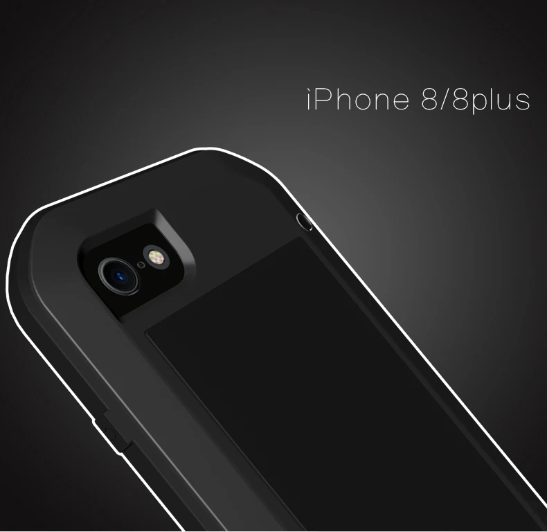 Чехол Gorilla glass Love Mei для iphone 8, 7, 6, 6s Plus, металлический защитный водонепроницаемый чехол для iphone XS, X, XR, Алюминиевый противоударный чехол