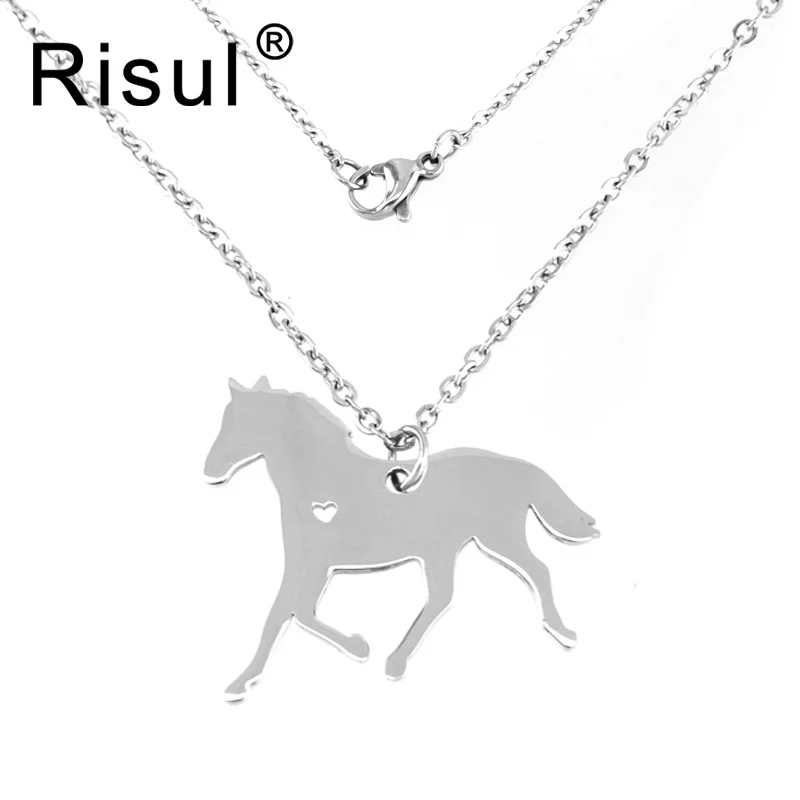 Risul ожерелье из нержавеющей стали для бега с лошадью персонализированное подарок
