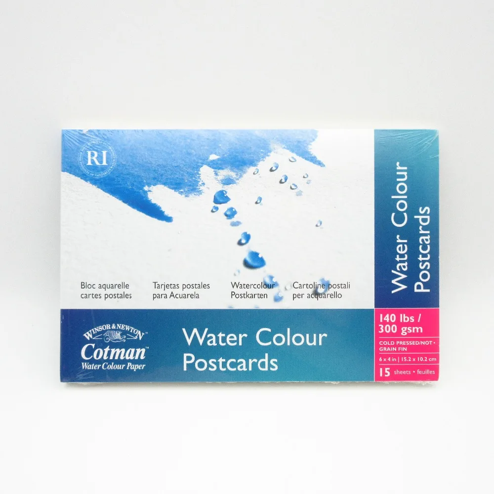 Winsor& Newton Cotman акварельные открытки 300gsm 140 lbs " x 4" 15 листов