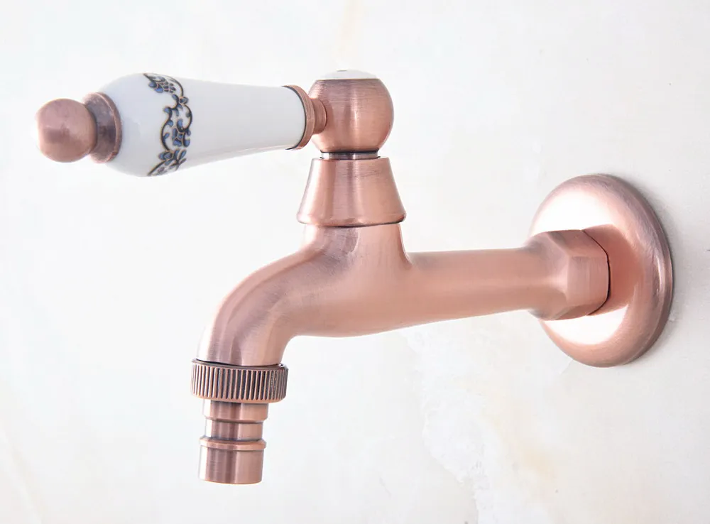 Смеситель для стиральной машины с одной керамической ручкой античная красная