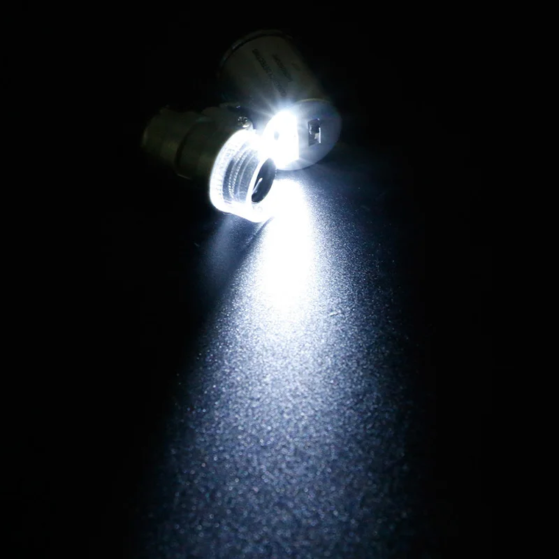 

Mini 60X Jewelers Loupe Magnifier Microscope Magnifying w/ LED & UV Light with Money Detect