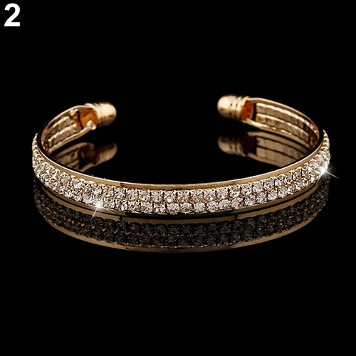 Женский браслет на запястье 2 ряда|rhinestone bangle|crystal rhinestone banglesopen bracelet |
