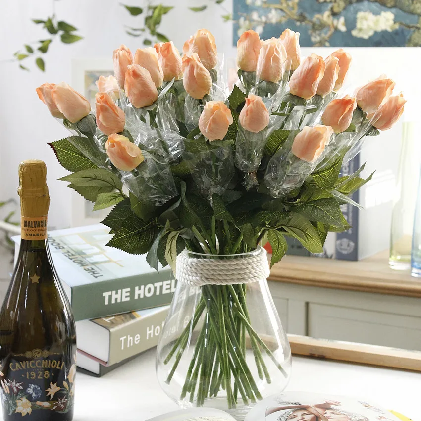 20 шт./лот подлинный цветок чувствовать розы искусственные цветы увлажняющий