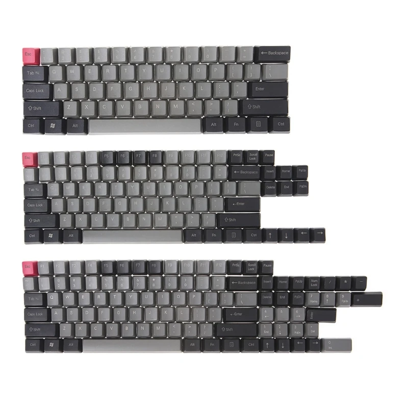 Черно серые смешанные толстые колпачки для ключей Dolch PBT 104/87/61 OEM профильные