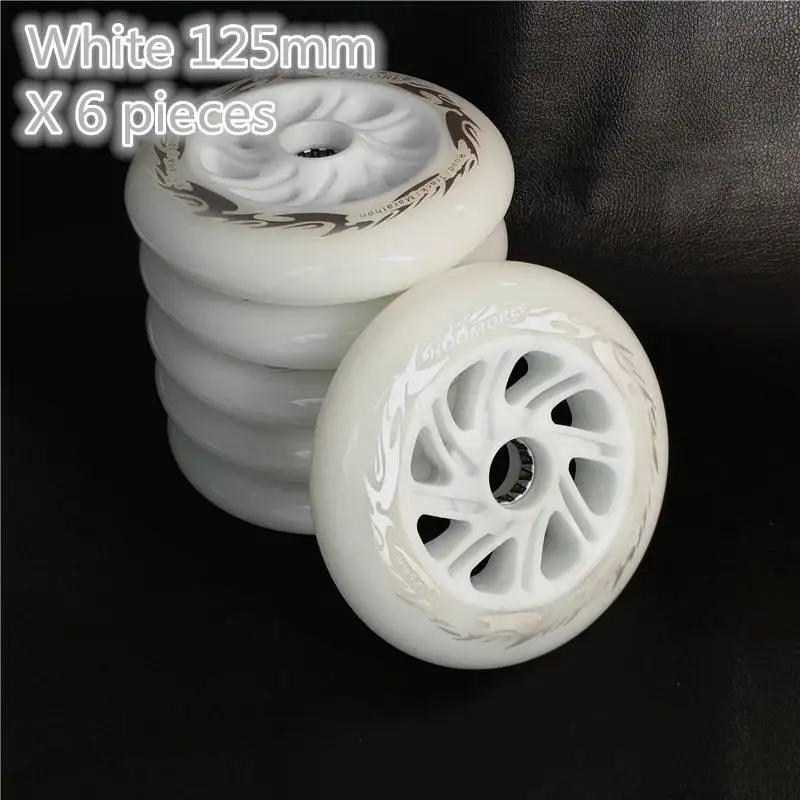 6 White wheels Светодиодный 125 мм встроенный скоростной коньки колеса красный синий зеленый белый светодиодный Блестящий коньки колеса для MPC для Powerslide 3X125 мм Rodas - Цвет: 6 White wheels