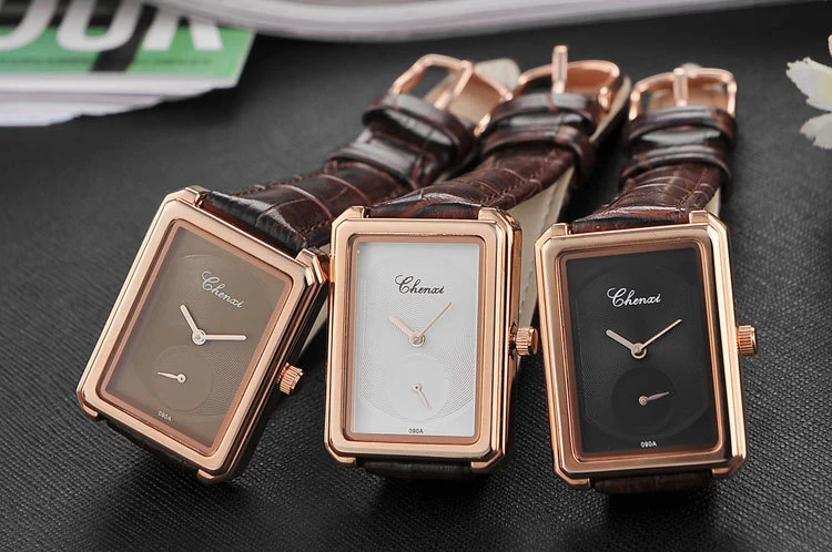 Женские кварцевые часы с кожаным ремешком секундомером|wristwatch women|wristwatch quartz