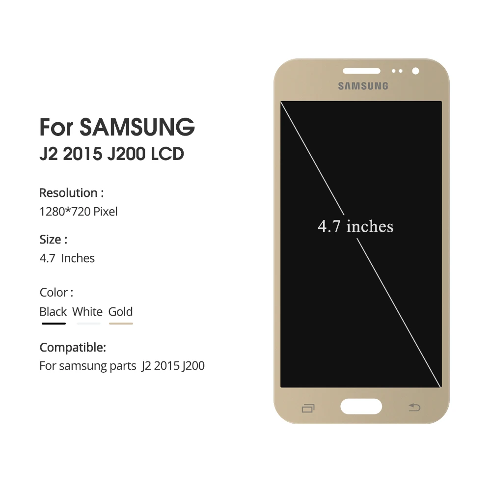 Сменный сенсорный ЖК экран 10 шт./лот для Samsung Galaxy J2 2015 J200F J200M J200H J200Y|Экраны
