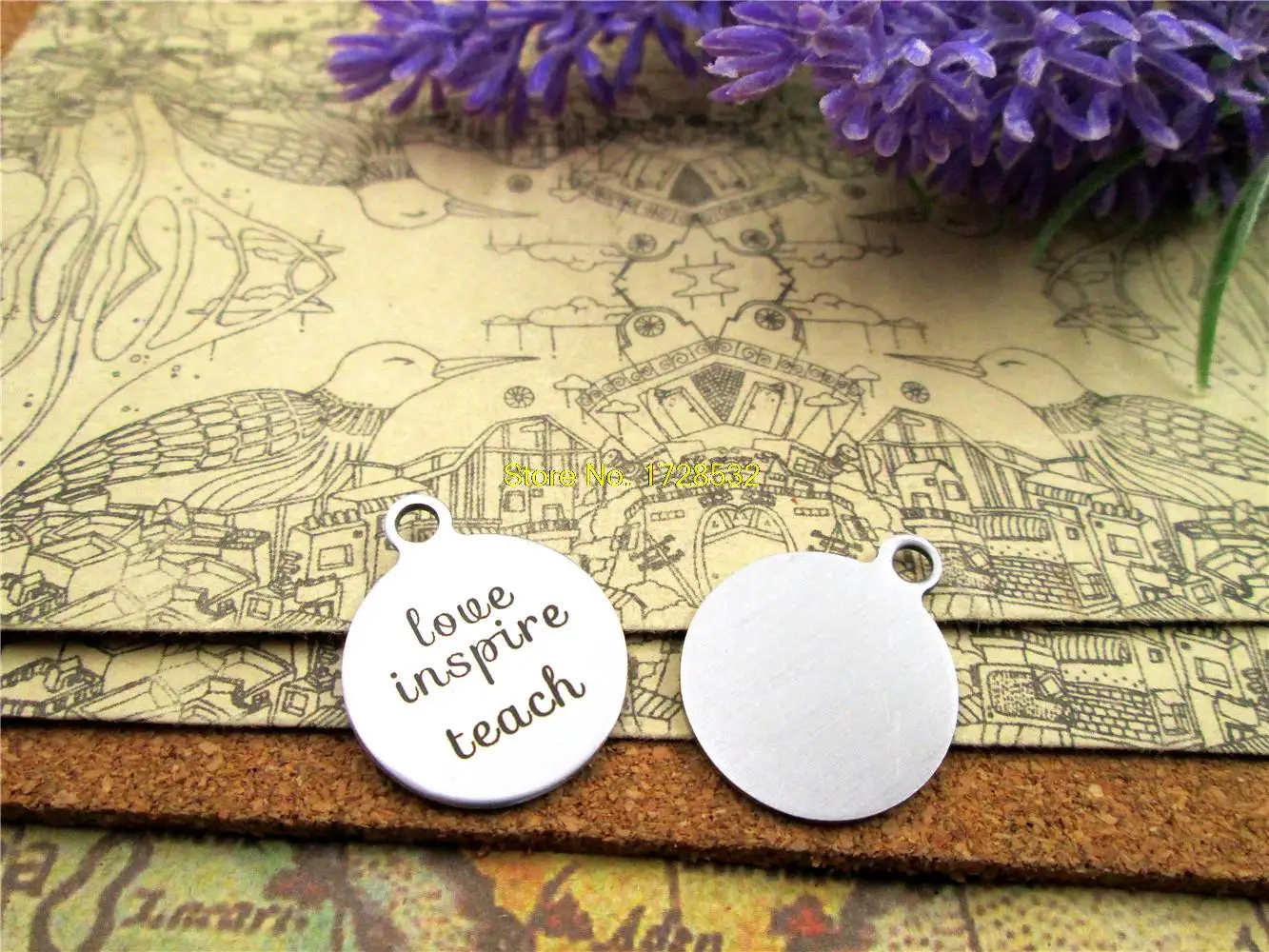 Круглые Подвески из нержавеющей стали 20 шт.-20 мм с одной стороны Обучение любви и