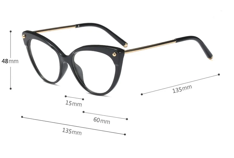 Kachawoo Tr90 очки для женщин Оптические кошачий глаз близорукость очки оправа ретро Половина металла Женские аксессуары