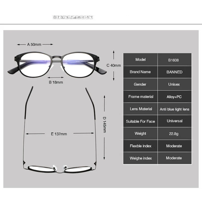 Антибликовые оптические очки с защитой от синего света модель года Классические