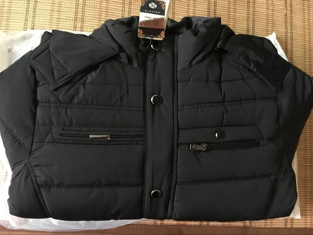 Мужской зимний плотный флисовый пуховик новинка 2018 пальто с капюшоном